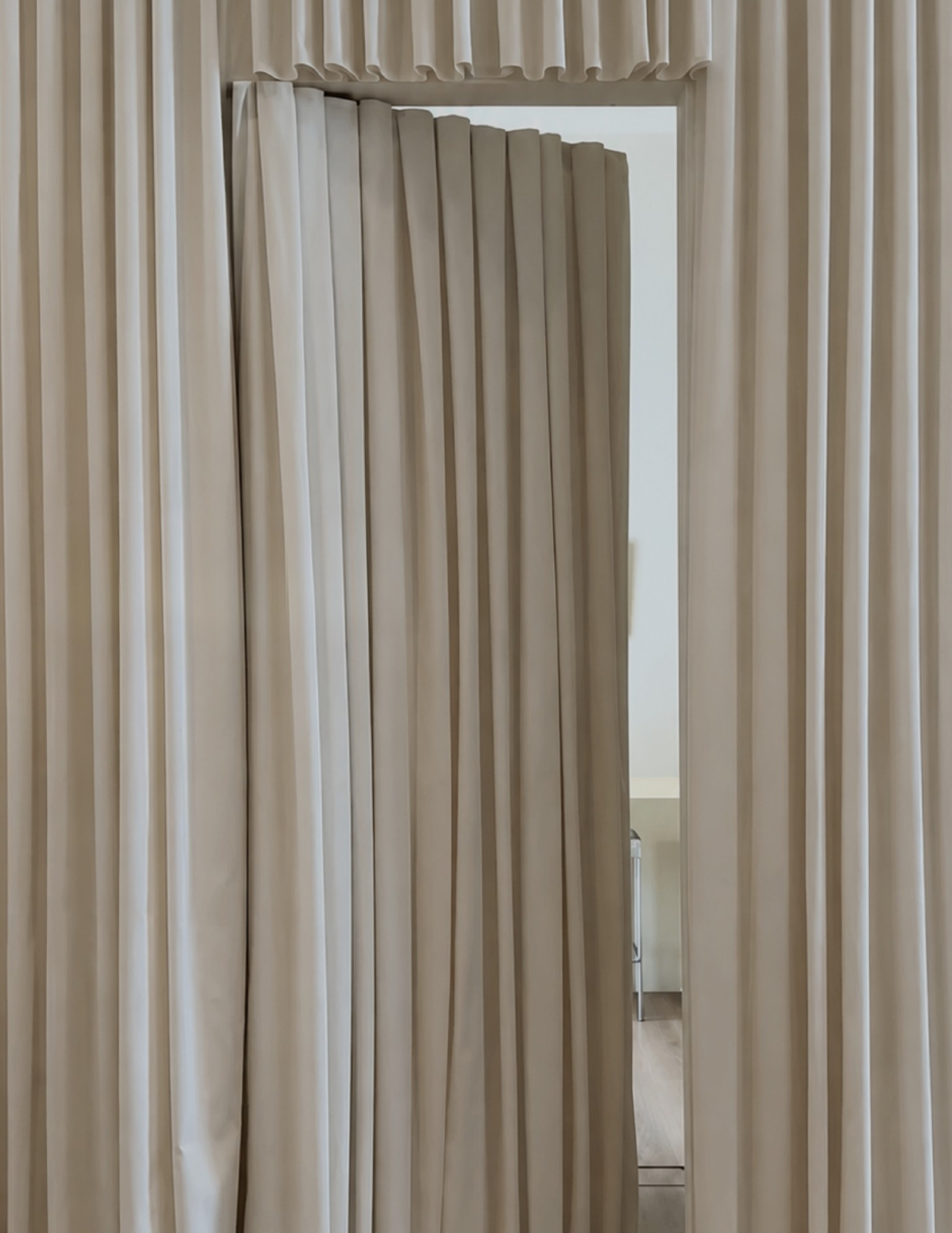 Renewal Pilates curtain branding graphic